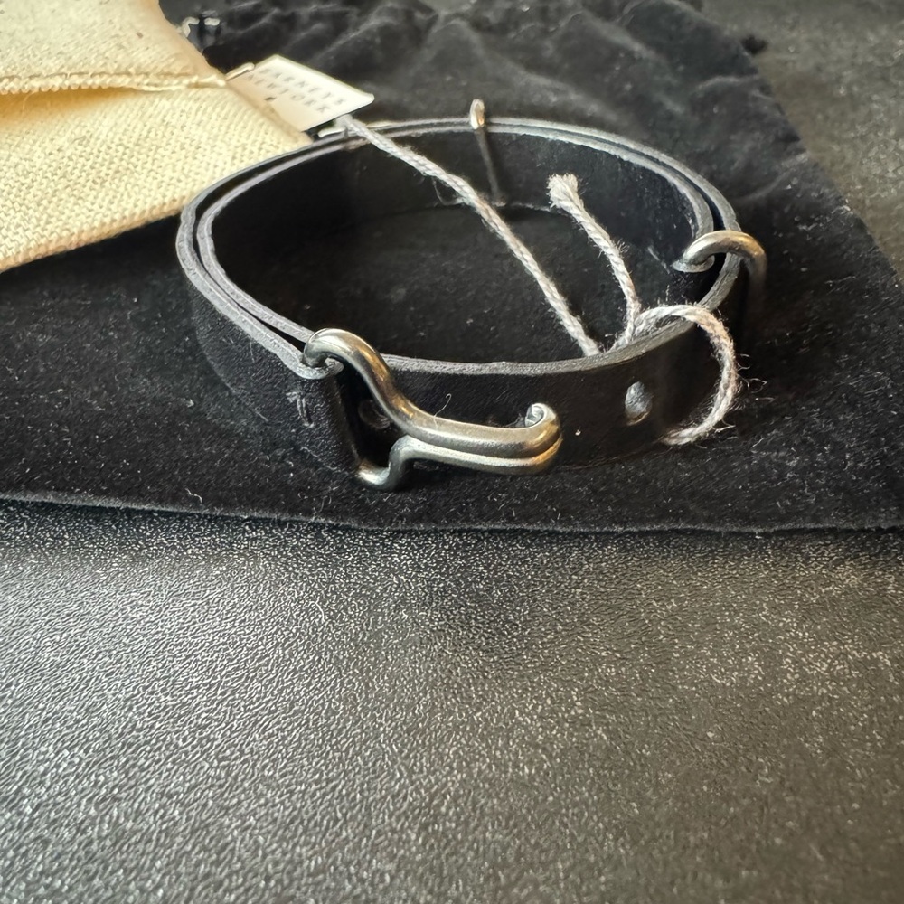 Giles & Brother Leather Visor Cuff Narrow Bracelet